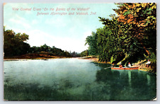 Original Old Vintage Outdoor Postcard Wabash River Boat Wabash Indiana USA 1910 picture