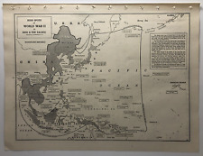 1947 Vintage ASIA & PACIFIC HIGH SPOTS of WWII Antique Atlas Map Hammond's Atlas picture