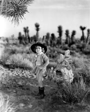 Shirley Temple looks cute in western hat in desert landscape 8x10 real photo picture