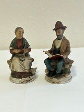 Vintage Old Ladie And Old Man “6 Figurines Porcelain In Great Condition picture