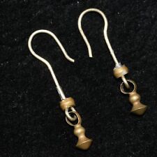 Pair of Genuine Ancient Near Eastern Roman Solid Gold Earrings C. 3rd Century AD picture