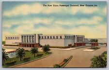New Orleans Louisiana New Union Passenger Terminal Building Linen Postcard picture
