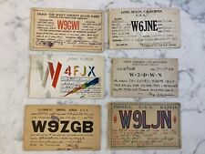 Vtg Lot of (6) 1930’s Used QSL Cards Postcards Old Ham Radio picture