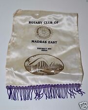 WOW Vintage Madras East India International Rotary Club Wall Hanging Banner Flag picture