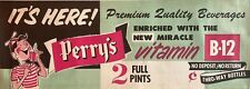 1950s Vintage Perry's Vitamin B-12 Drink Sign (Paper) 