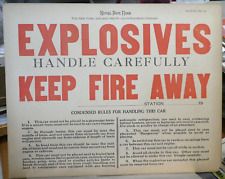 RAILROAD Nickel Plate Explosives Placard 1941 picture