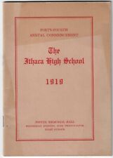 Ithaca NY High School 1919 Vintage Booklet Information Illustration Commencement picture