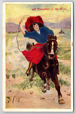 c1910s Daughter of the West Cowgirl Vintage Postcard picture