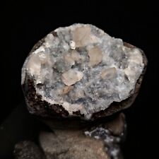 Beautifull Rare Geological Find Scolecite Calcite and Chalcedony Stunning Geode  picture