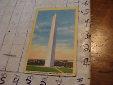 Orig Vint post card 1939 WASHINGTON MONUMENT, WASHINGTON DC picture