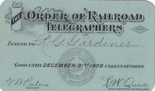 1908 Order of Railroad Telegraphers - membership card/pass picture
