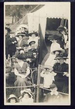 RPPC Real Photo Postcard VTG Antique, Crowd of People, Police, Women Children picture