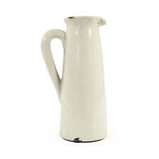 Distressed Crackle White Narrow Pitcher - Large picture
