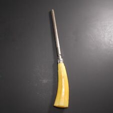 Vtg MCM Butterscotch Bakelite? Handle Knife Sharpener Steel Bar Rod Hone 11.5