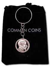 1937 Cut Coin Hobo Nickel Lucifer Devil Satin Gothic Keychain Dark Art Jewelry picture