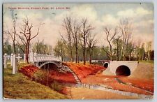 Missouri MO, Lt. Louis - Three Bridges In Forest Park - Vintage Postcard picture