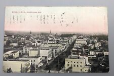 Vintage Real Photo RPPC Postcard Downtown Birds Eye View Watertown WI 1910 picture