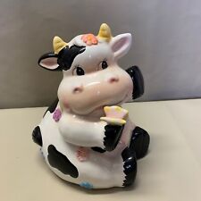 Ceramic Cow Piggy Bank With Rubber Stopper in Great Condition picture