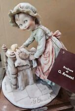G. Armani Figurine Porcelain Florence Girl, Children & Dog to Bed Art Italy 1982 picture