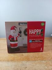 Happy Holidays 6ft Inflatable Light Up Santa picture