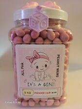 Peanut M&M's - Pink - 3.5 Pounds - Baby Shower - Pink Bag - Full Size Card picture