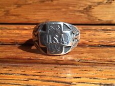 Antique Vintage 1917 Dated WWI WW1 USA Liberty Sterling Silver Ring picture