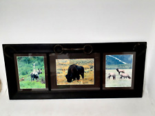 Vintage Triple Frame Picture Frame with Scenes of Elk, Moose and Bison picture