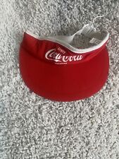 Vintage Coca Cola Visor Hat Cap Strapback Adult One Size Red Golf Casual Mens ** picture