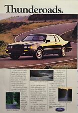 Vintage Print Ad 1986 Ford Thunderbird Scenic Roads Black 2-Door Car picture