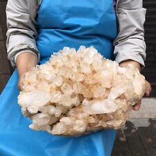 24.64LB Large Natural White Clear Quartz Crystal Cluster Rough Healing Specimen picture