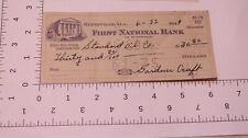 Vintage First National Bank Check June 22 1949  picture