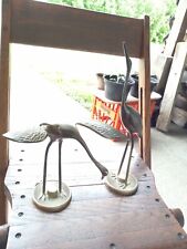 Vintage Pair of Brass Cranes  picture
