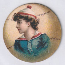 1889 N228-3 Kinney Bros. Novelties -- Girl w/ Baseball Background Die-Cut picture