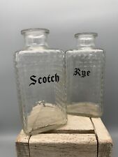 Vintage Heisey Scotch & Rye 1qt Decanters Diamond Pattern 1940’s, Lot of 2 picture