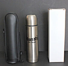 HARRAHS CASINO Large Flask and Carrying Case Stainless Steel Hard to Find NEW picture