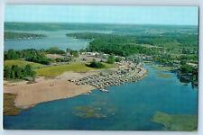 c1950's Aerial View Lake James Indiana IN Showing Largest Trailer Park Postcard picture