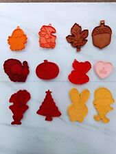 Lot Of 12 Vintage Plastic Holiday Cookie Cutters Hallmark And Tupperware picture