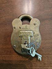 Antique Solid Brass Lock w/ 2 Keys Admiralty JARED Old English Jas Morgan & Sons picture