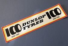 Vintage 1988 DUNLOP TYRES TIRES Racing Glossy Vinyl STICKER 100 Years picture