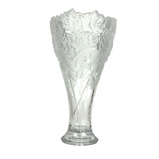 Shannon Crystal Rose Bouquet Frosted Glass Vase 14