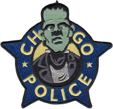 CHICAGO POLICE STAR PATCH: Halloween Frankenstein picture