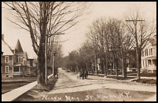 Moravia, New York, N Main St, Horse and Wagon, Cayuga County, Postcard RPPC picture