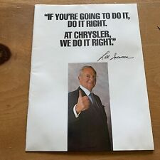 Chrysler Lee Iacocca 18-Page Insert 1988 Vintage Print Ad 8x11 Inches picture