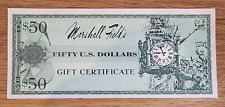 Marshall Field's $50 Gift Certificate In Red Envelope Unredeemed picture