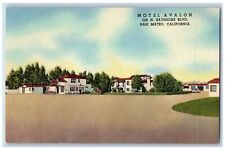 c1940's Motel Avalon & Restaurant Units Cabin San Mateo California CA Postcard picture