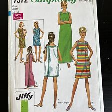 Vintage 1960s Simplicity 7572 Mod Boho Wraparound Dress Sewing Pattern 16-18 CUT picture