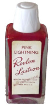 Vintage 1950's Revlon Lastron Nail Polish Glass Bottle Pink Lightning Rare picture