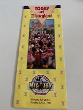 TODAY AT DISNEYLAND July 25-31, 1988 Sixty Years of Mickey BROCHURE Fold Out picture