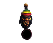 Rasta Hat Man Handmade Tobacco Smoking Mini Hand Pipe Reggae Jamaican Cool Dread picture