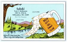 c1960's Saluki Official Club Card For Beer City QSL Milwaukee Wisconsin Postcard picture
